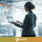 Ilustração conceitual de agentes de IA corporativa conectando sistemas empresariais com automação inteligente.